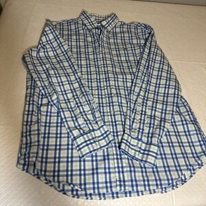 Vineyard Vines Shirt Mens Large Blue Green Plaid Classic Fit Button‎ Down Preppy
